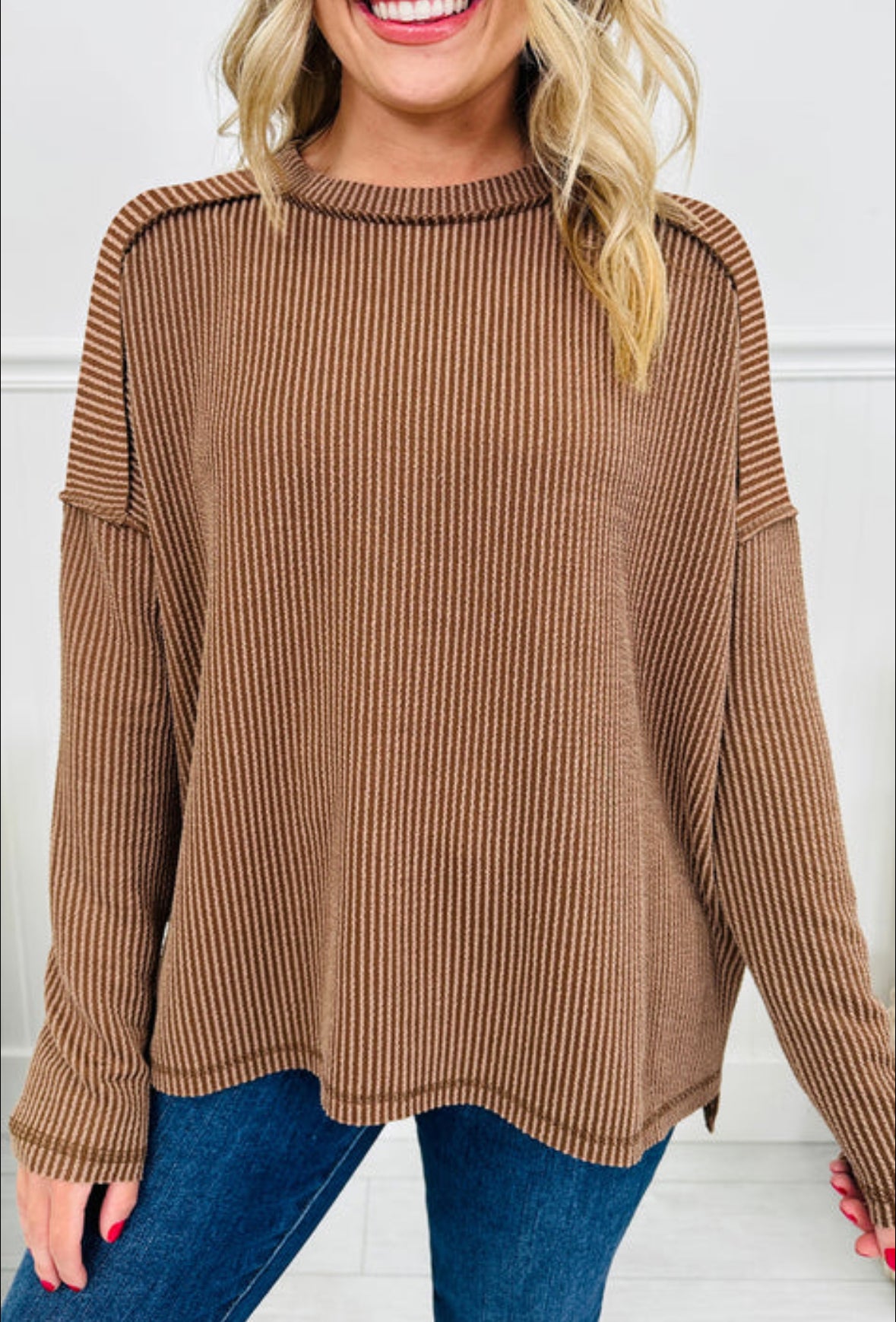 Coffee Corded Top INS