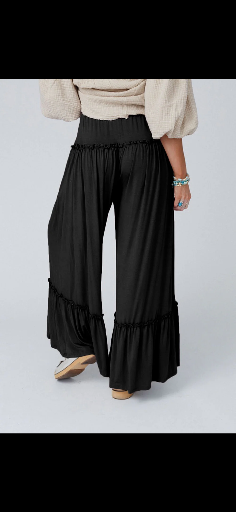 Black Flowy Pants INS