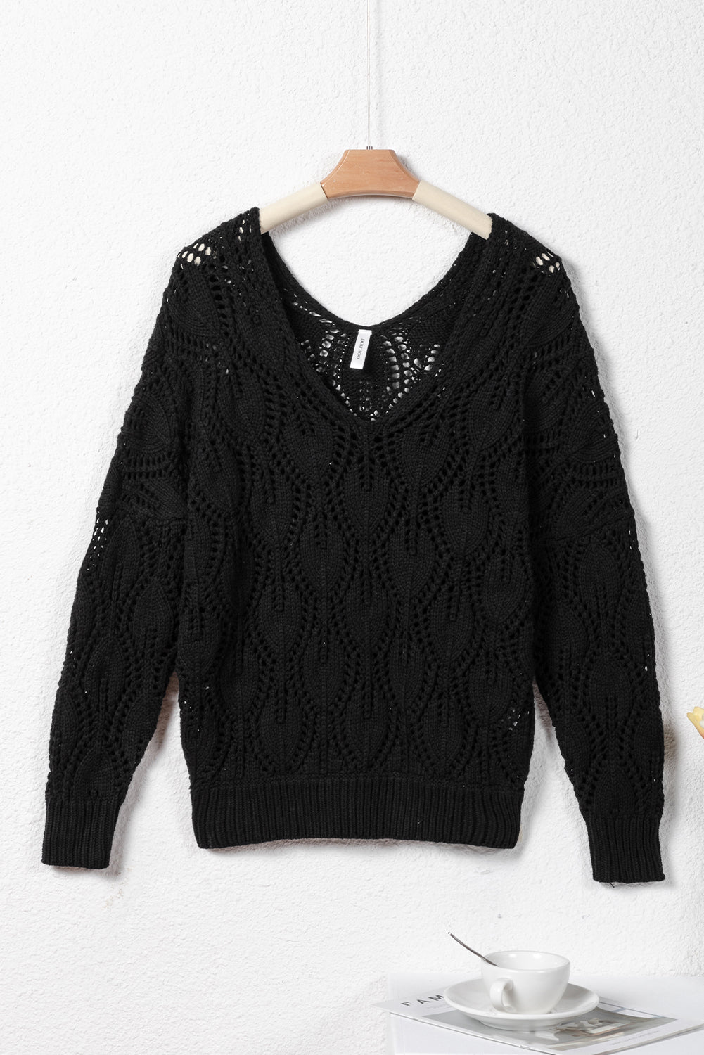 Black Crochet Sweater LT