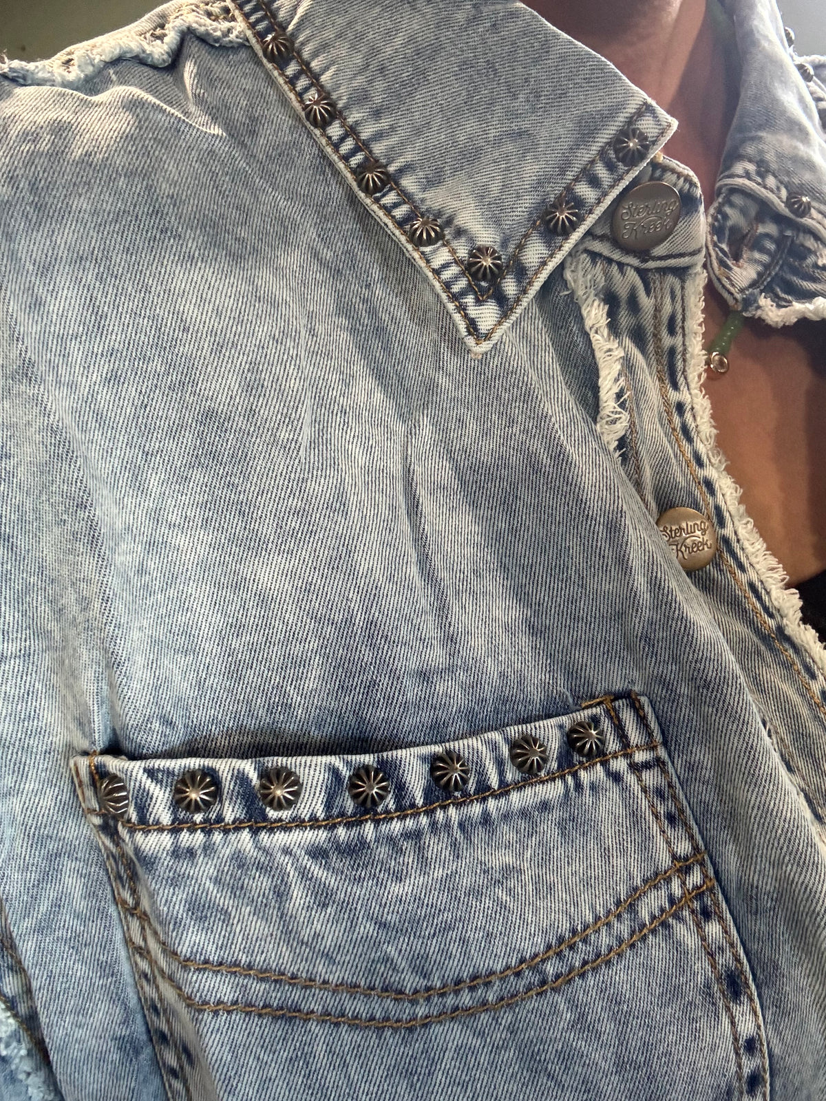 Studded Denim Button Up INS