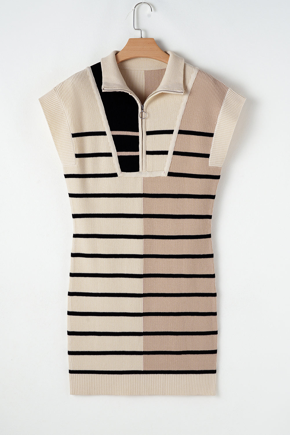 Colorblock Zip Collar Sweater Dress August.