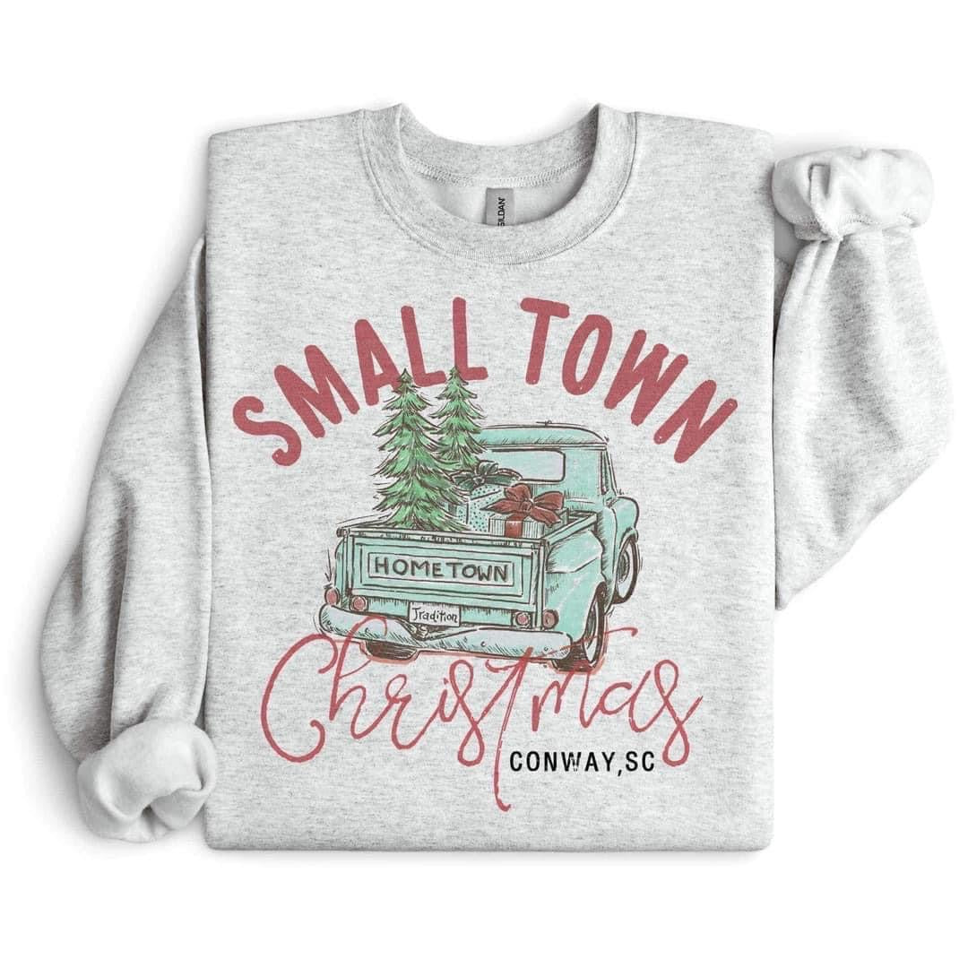 Small Town Christmas Sweatshirt - Portland, IN - Blue Truck (pre-order)