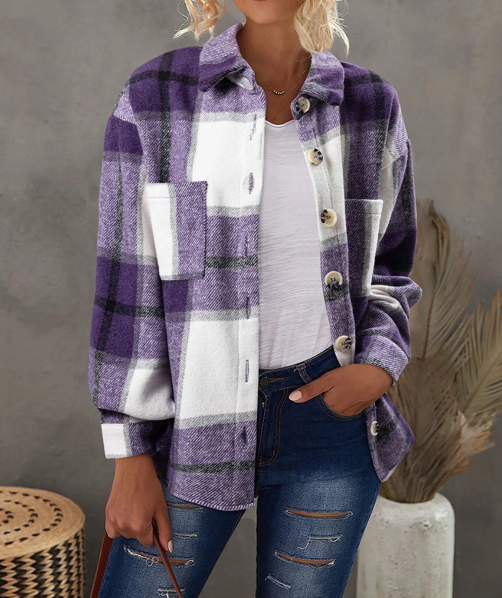 Purple Plaid Shacket INS