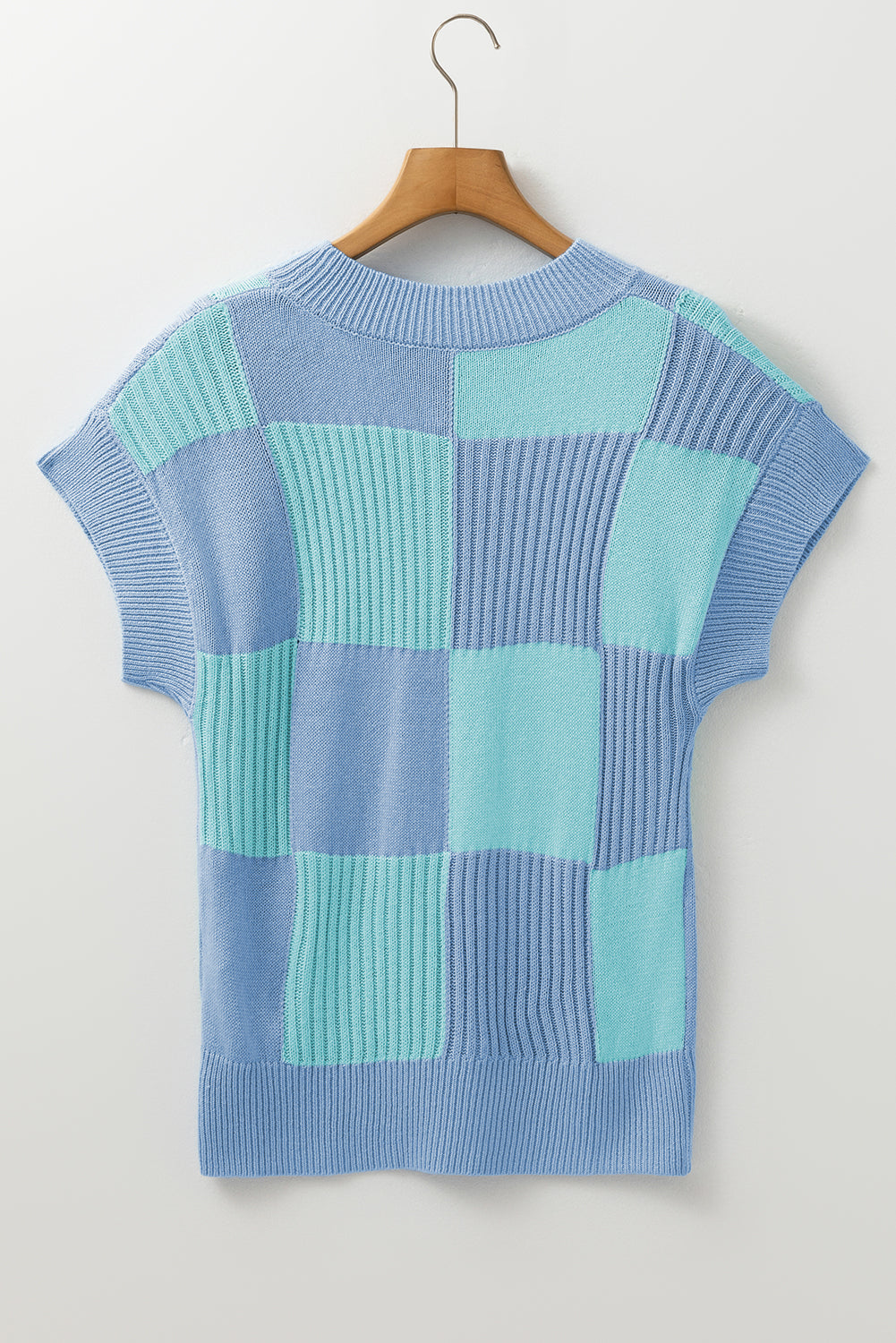 Light Blue Checkered Crew LT