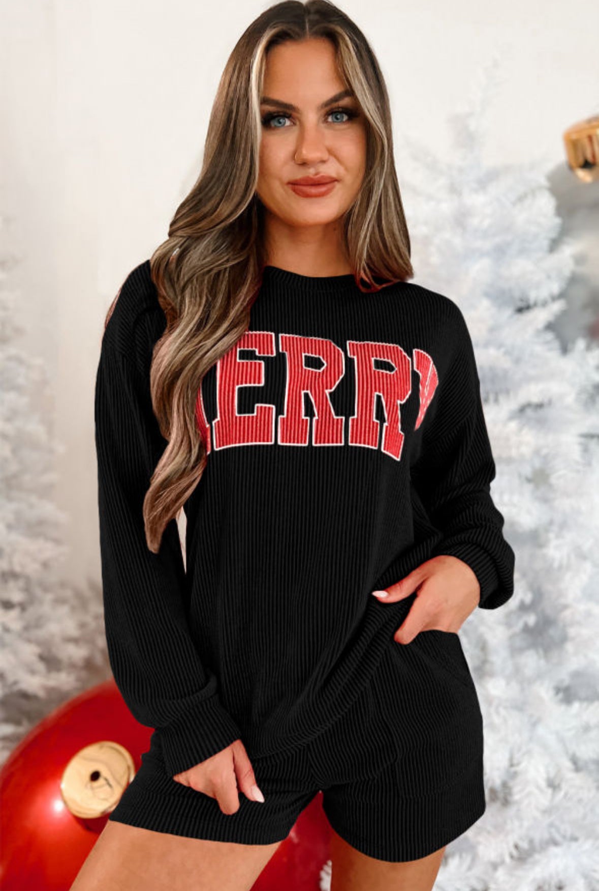 Black Merry Shorts Set INS