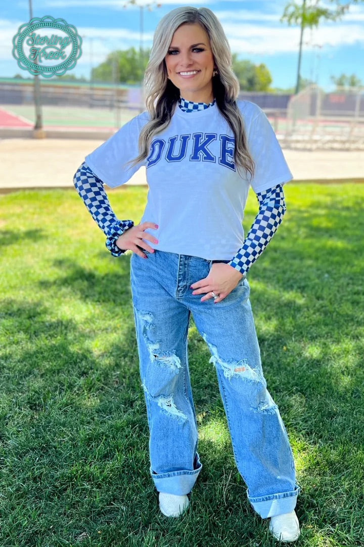 Blue Pep Rally Mesh Top INS