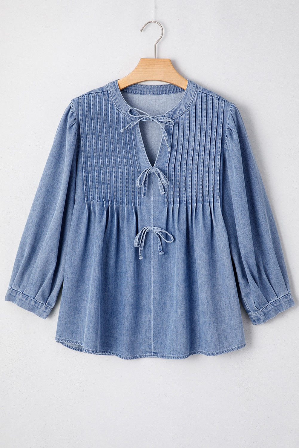 Denim Bow Blouse INS