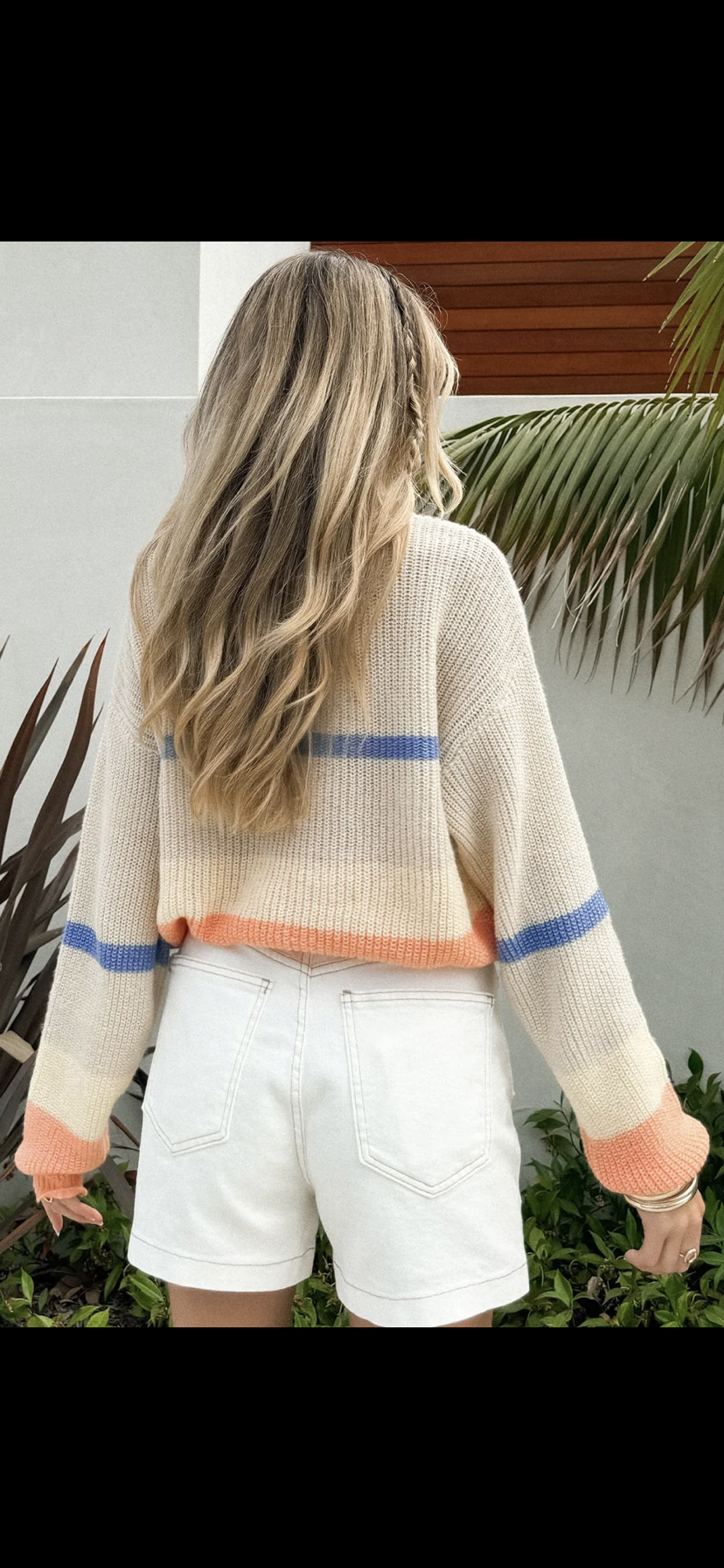 Beige Striped Sweater INS
