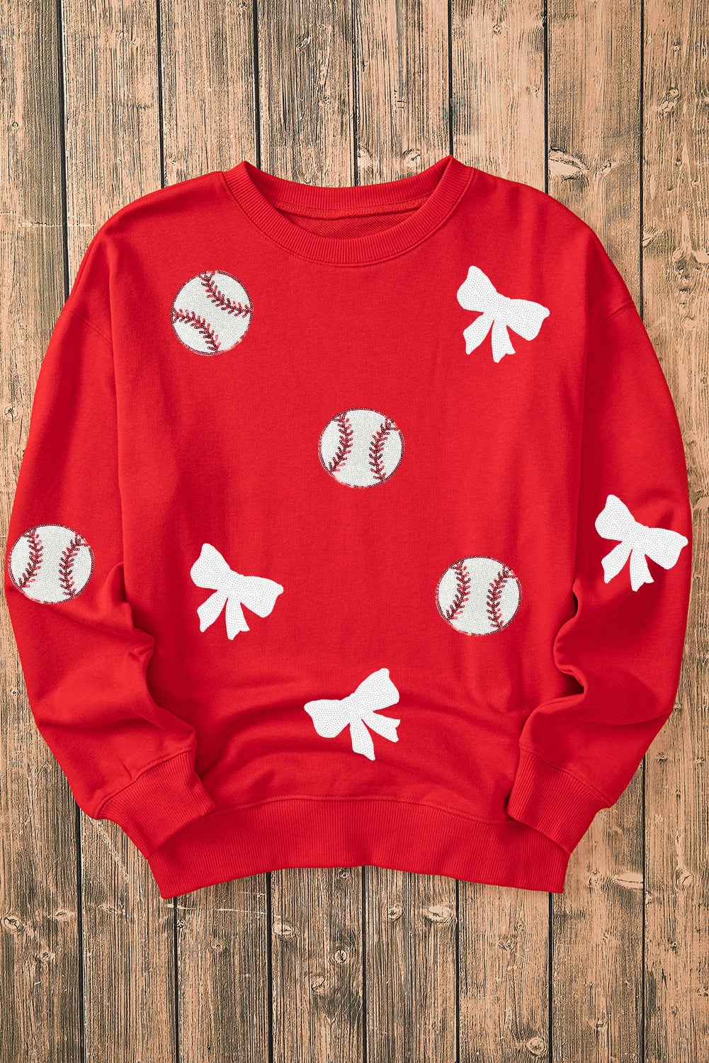 Red Sequin Game Day Pullover LT