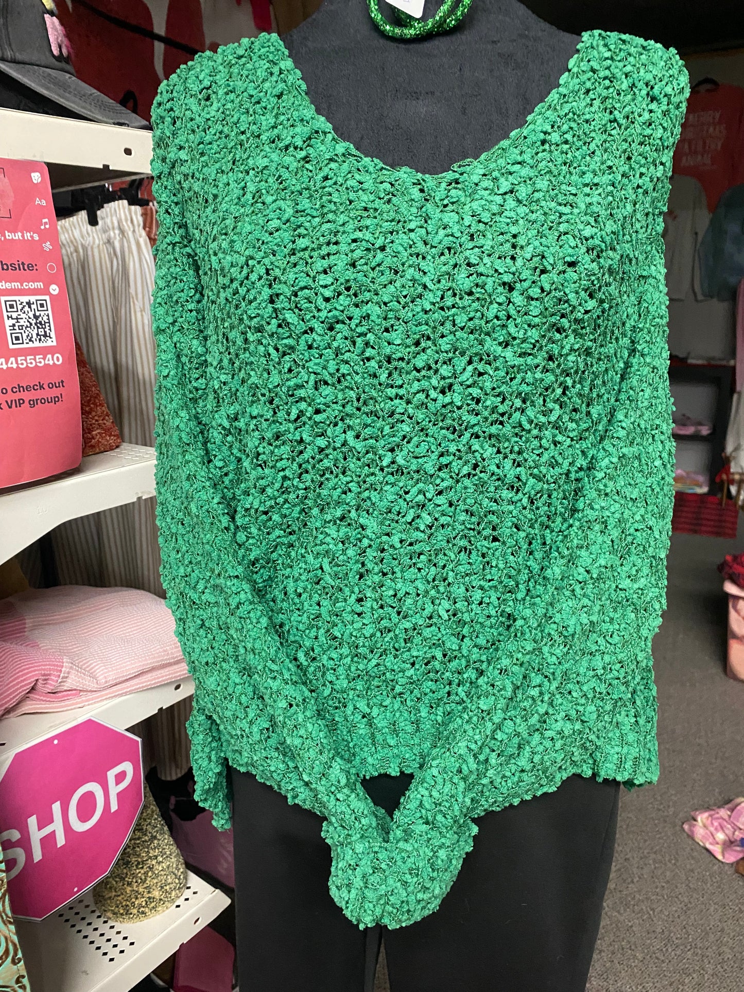 Green Popcorn Sweater INS