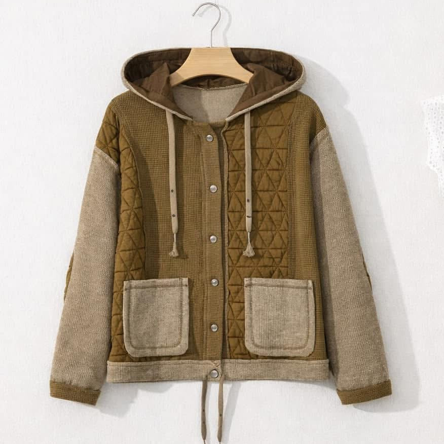 Green Quilted Patchwork Jacket (Pre-Order)