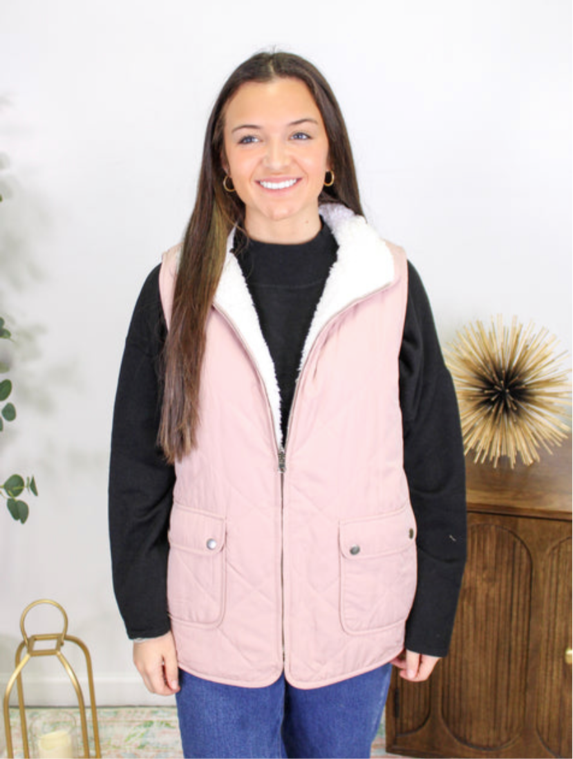 Pink Fleece Lined Vest INS