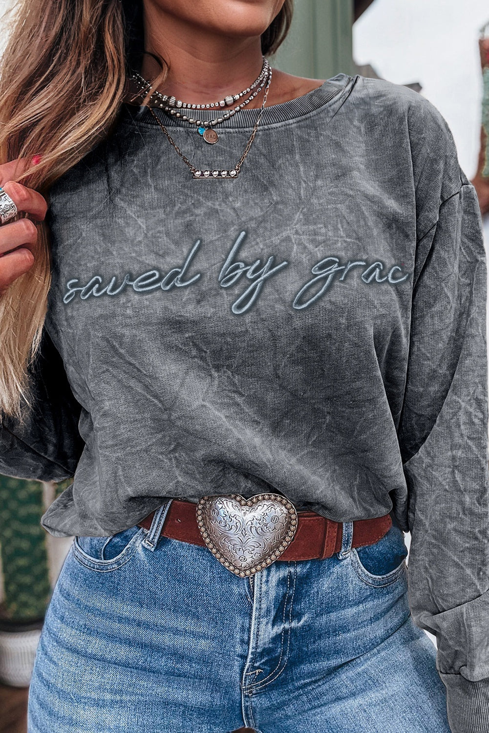 Saved By Grace Embroidered Crewneck (Pre-Order)