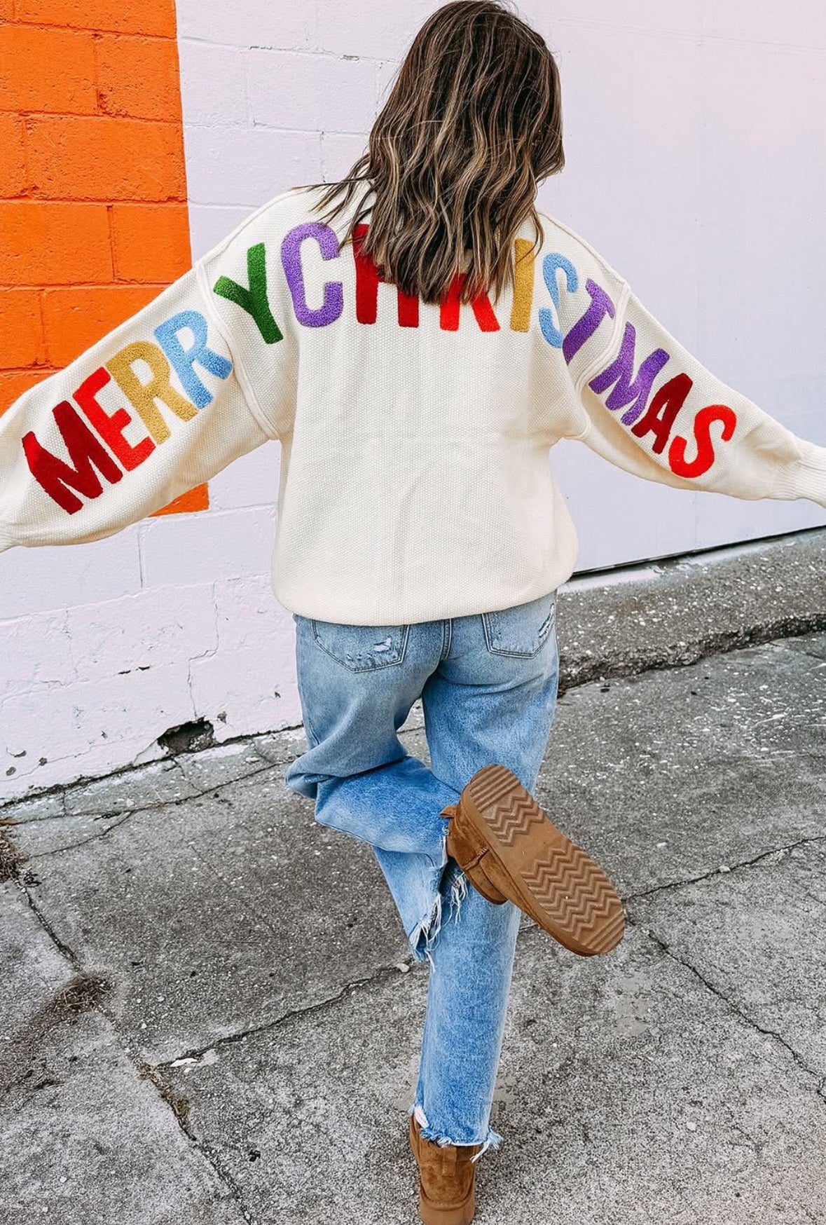 Merry Christmas Chenille Sweater INS