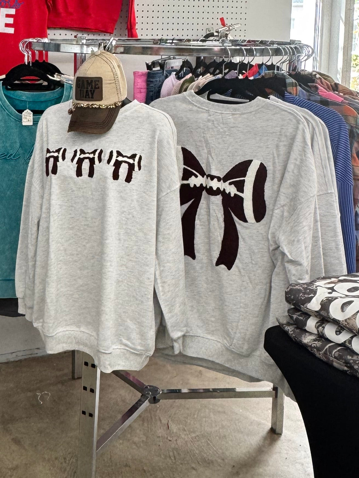 Football Bow Sweatshirt INS