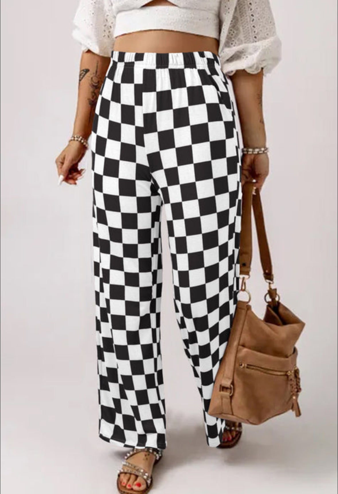 Black Checkered Pants INS