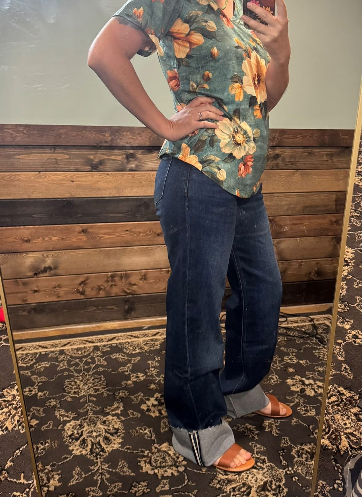 SK Cuffed Straight Leg Jeans INS