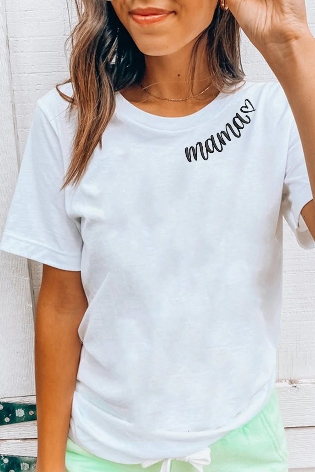 Mama Embroidered Tee INS