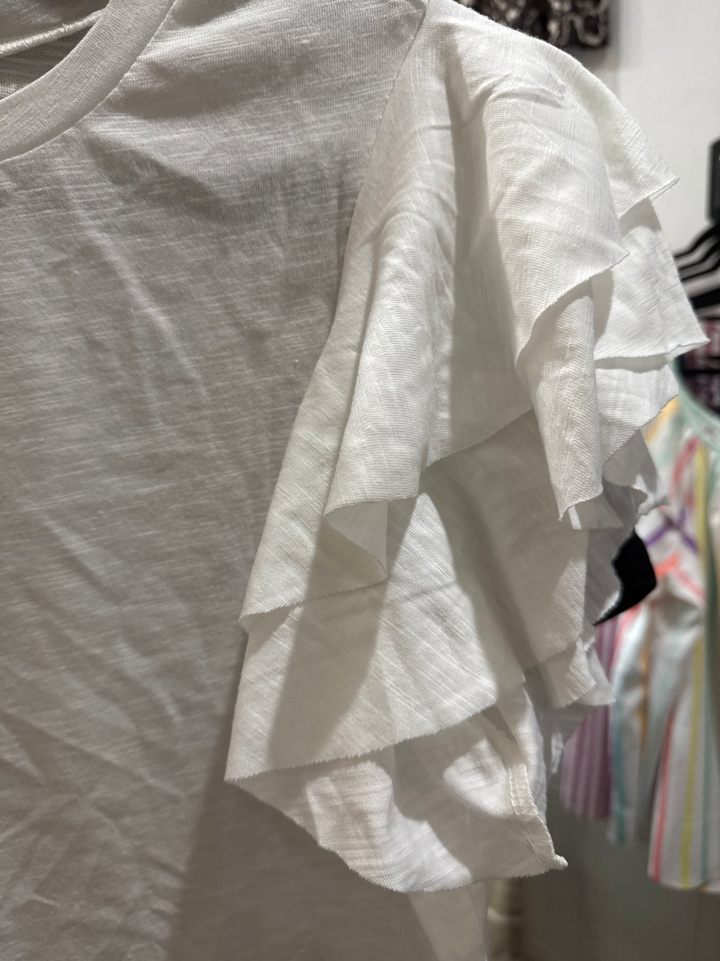 White Layered Ruffle Top INS
