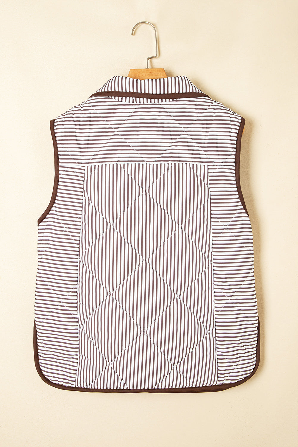 Brown Stripe Snap Button Vest LT