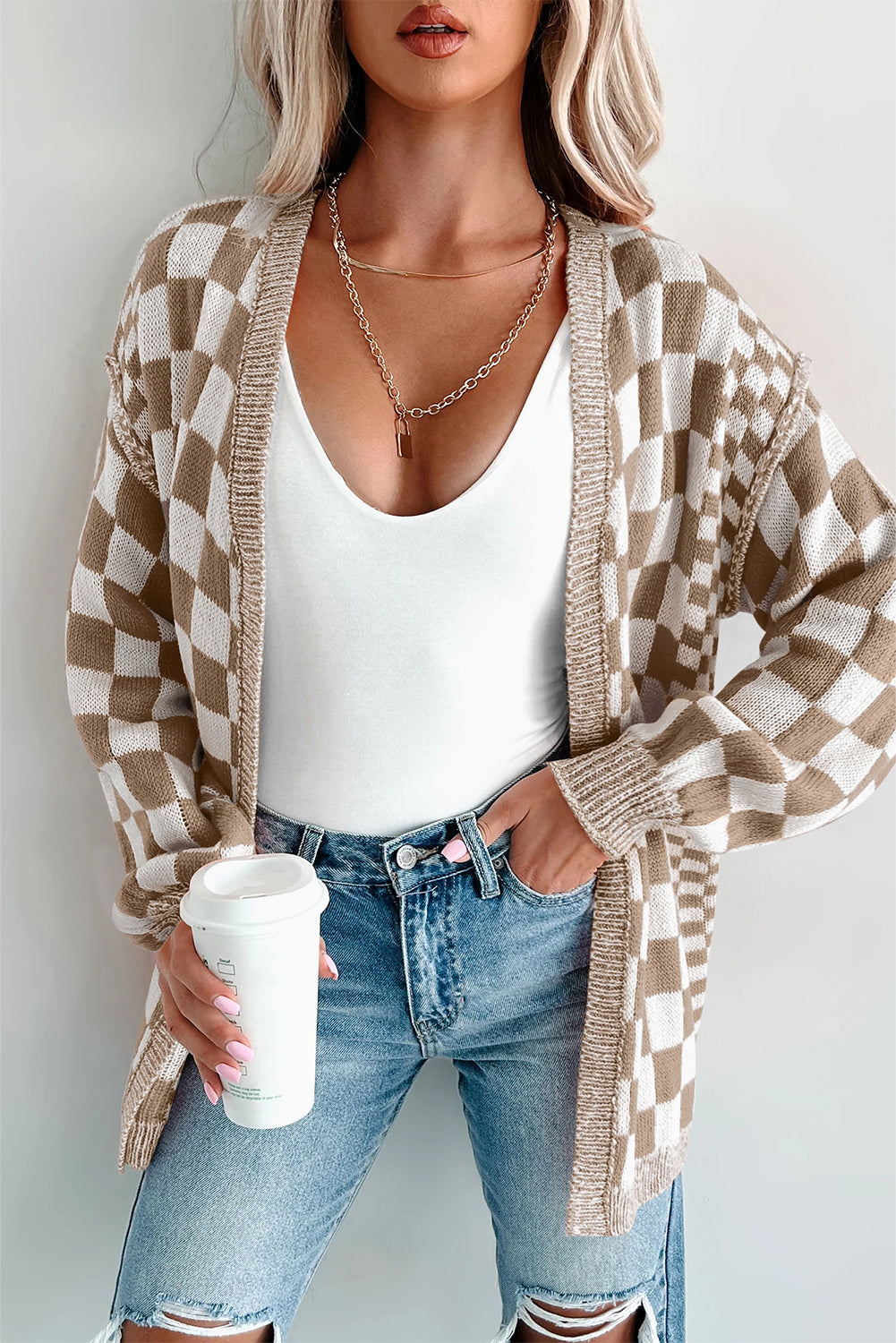Checkered Cardigan LT