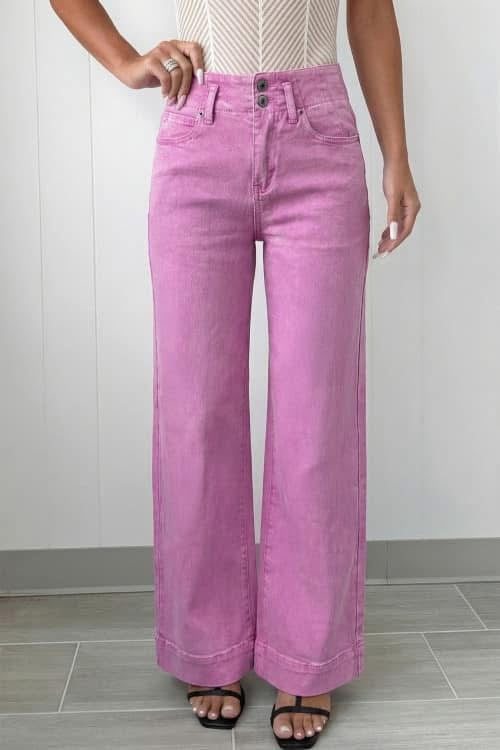 Pink 2-Button Jeans (Pre-order)