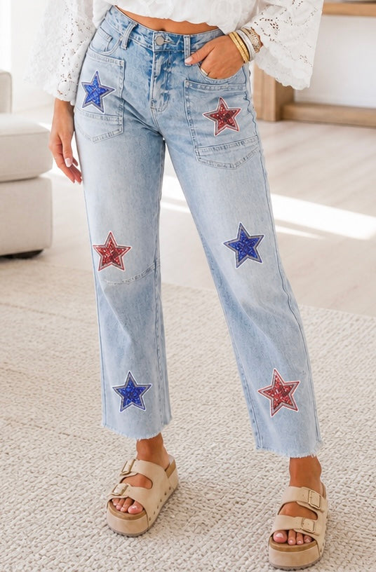 Patriotic Cropped Jeans