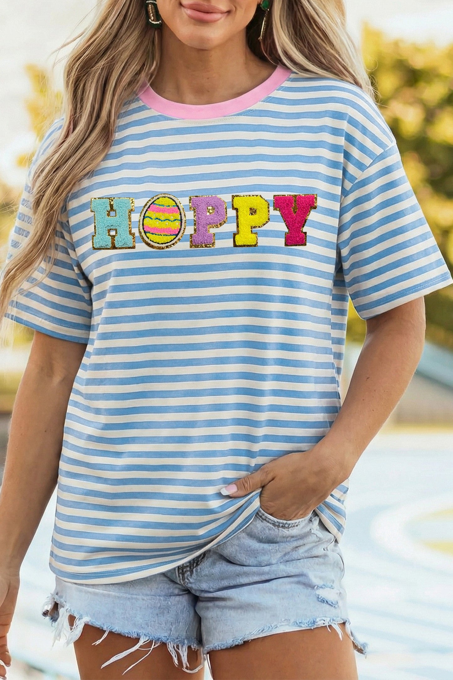 HOPPY Patched Striped Top FB