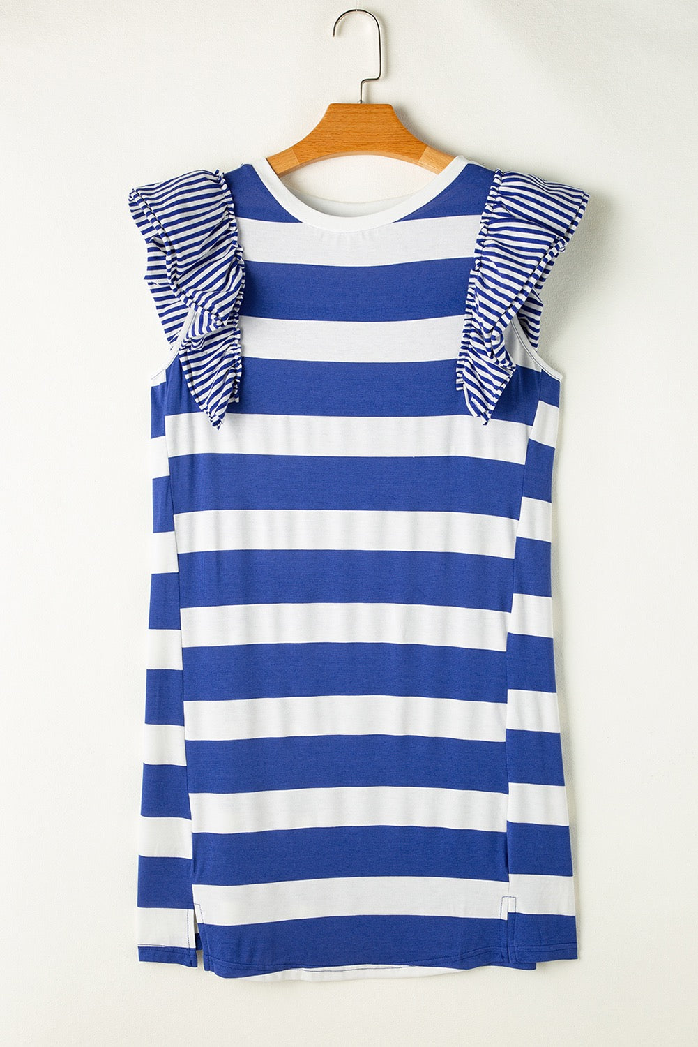 Blue Striped Flutter Dress LT