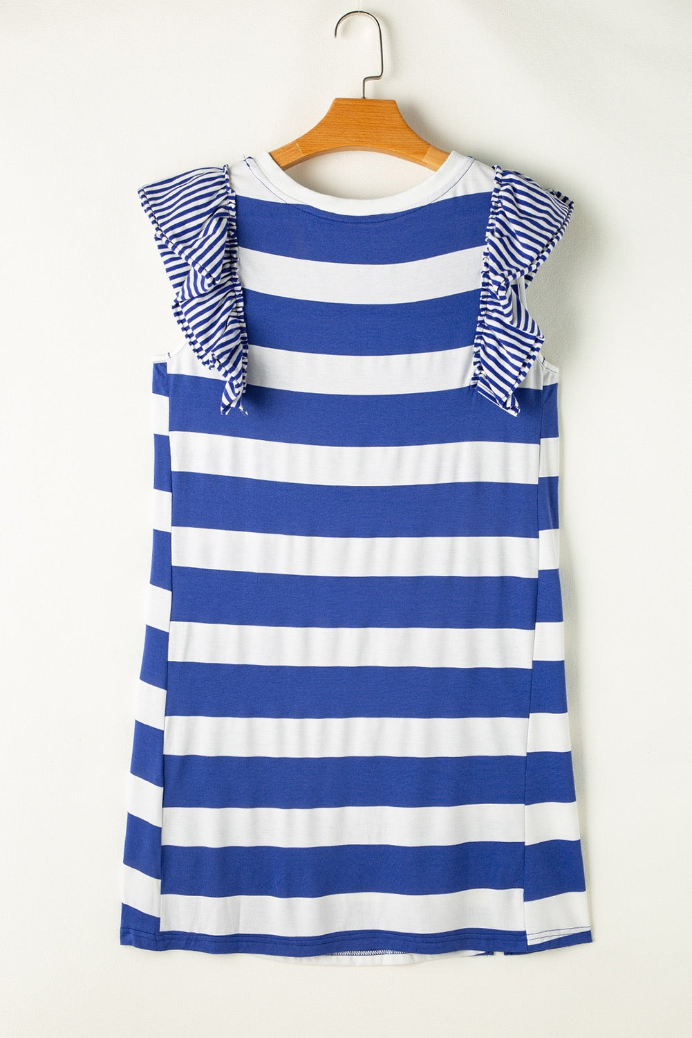 Blue Striped Flutter Dress LT