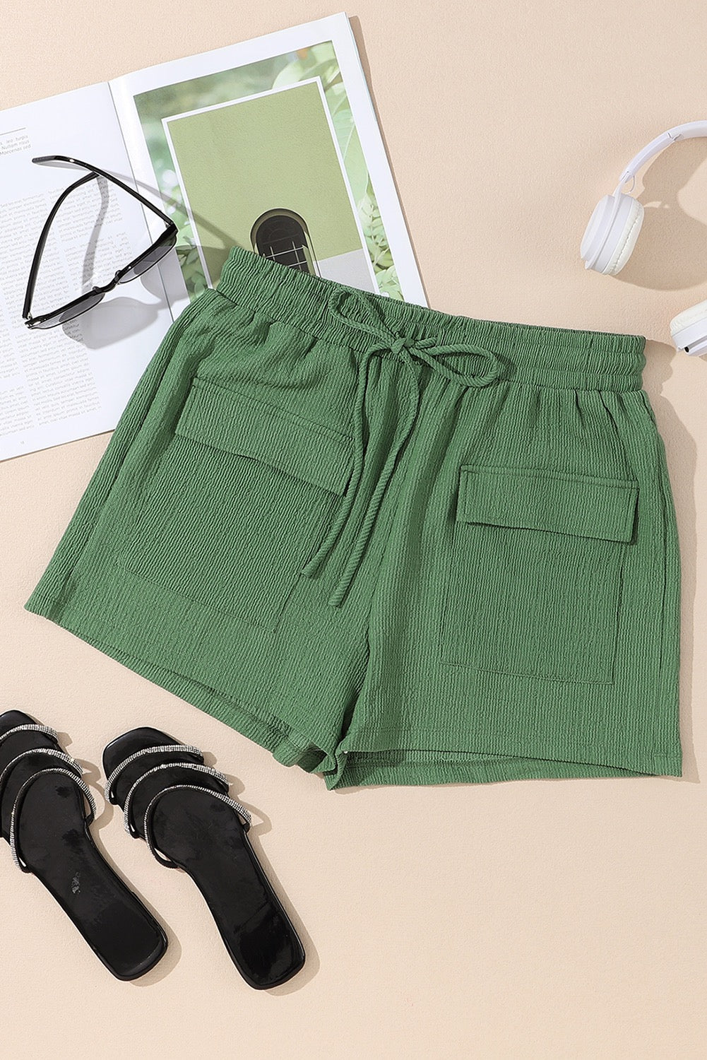 Green Flap Pocket Shorties LT