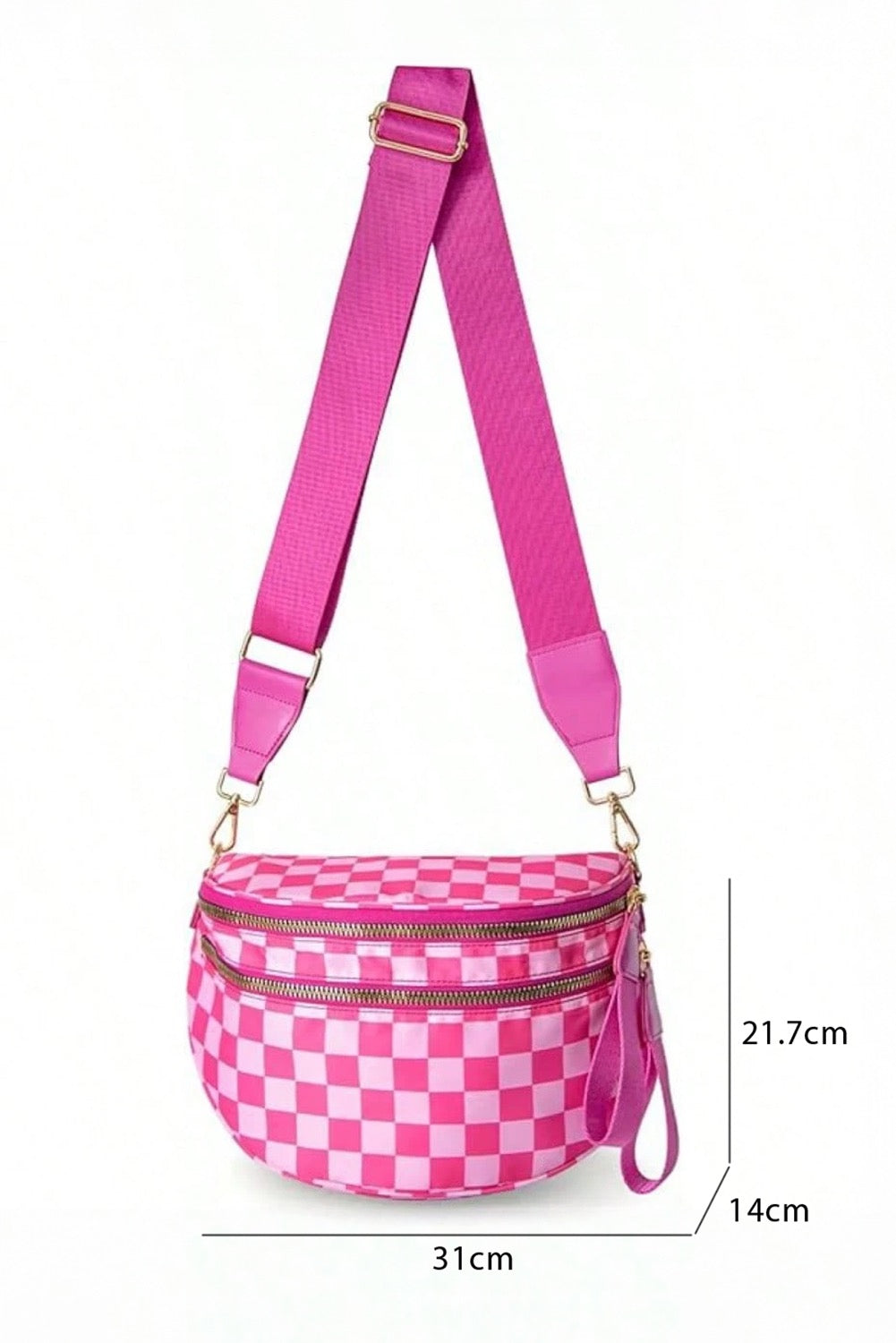 Pink Checkered Crossbody LT