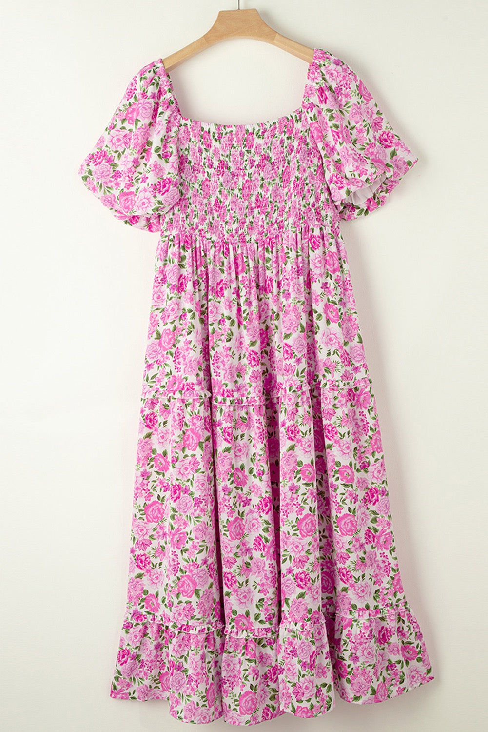 Pink Floral Puff Sleeve Maxi FB