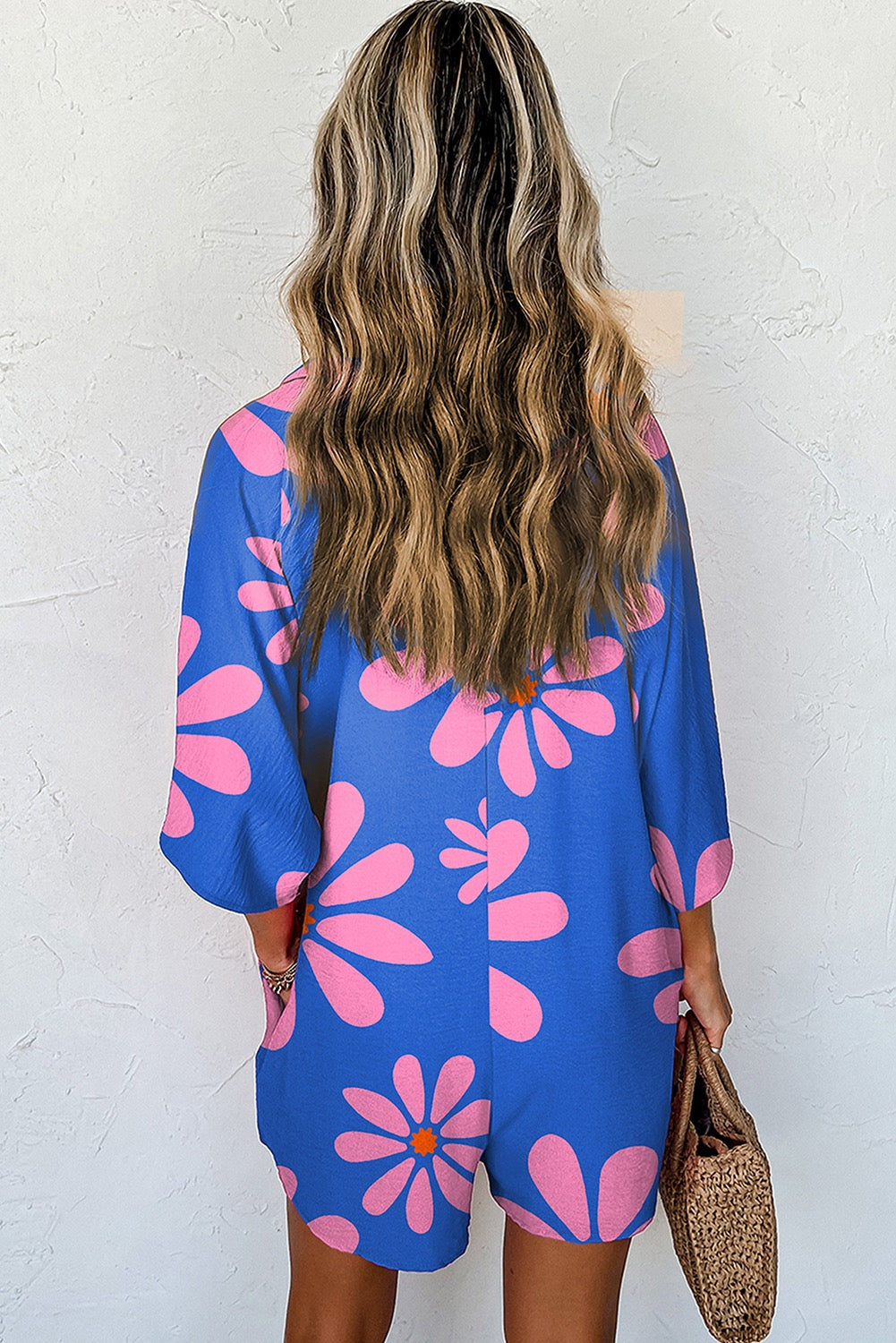 Blue Flower Print Romper LT