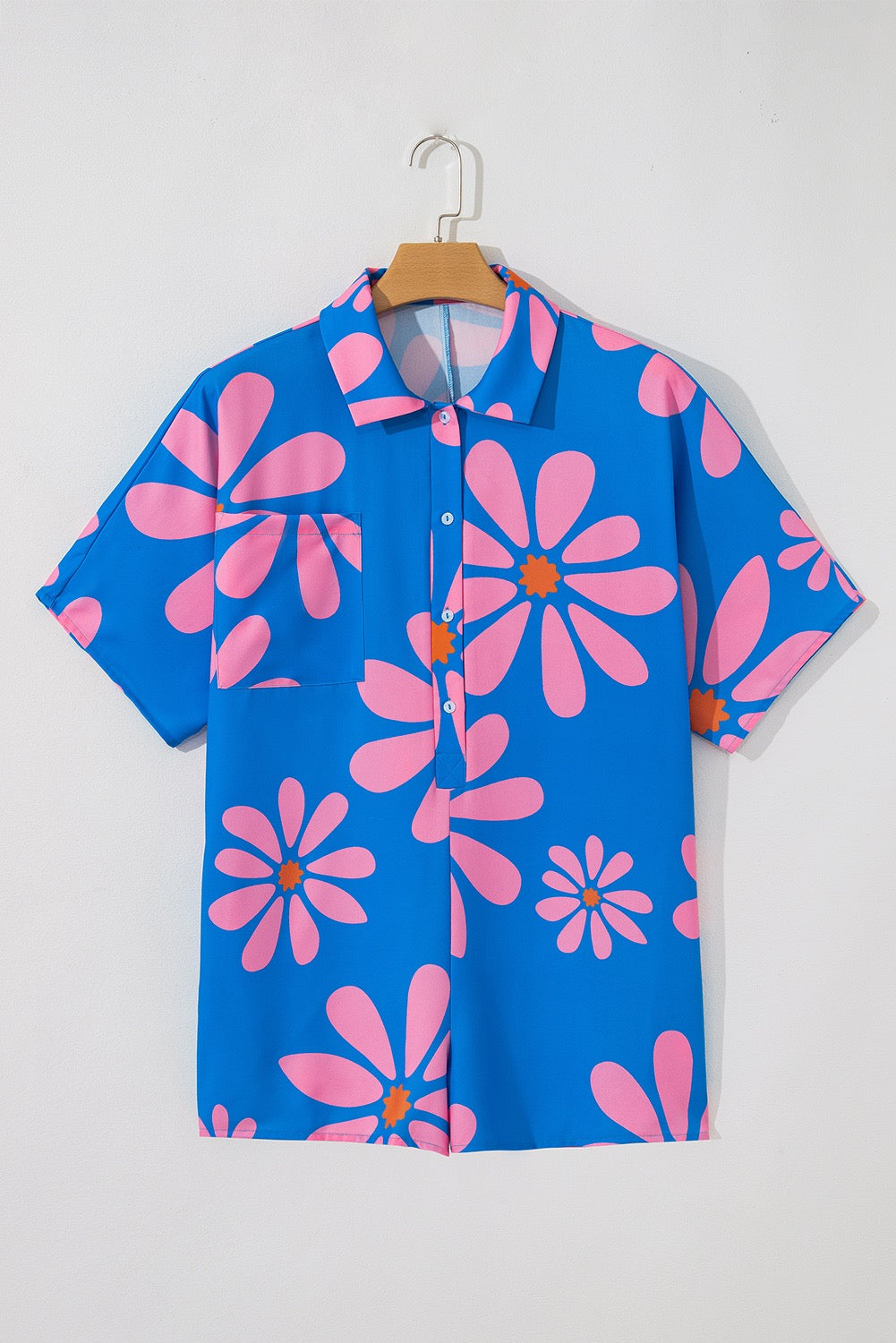 Blue Flower Print Romper LT