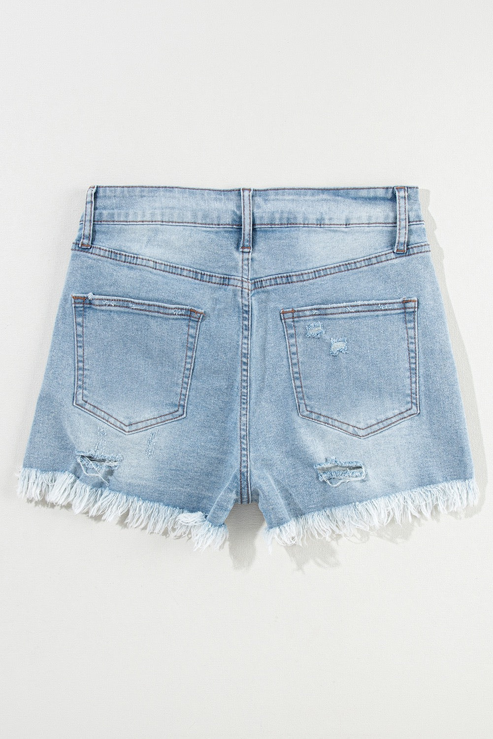 Distressed High Waist Denim Bottoms