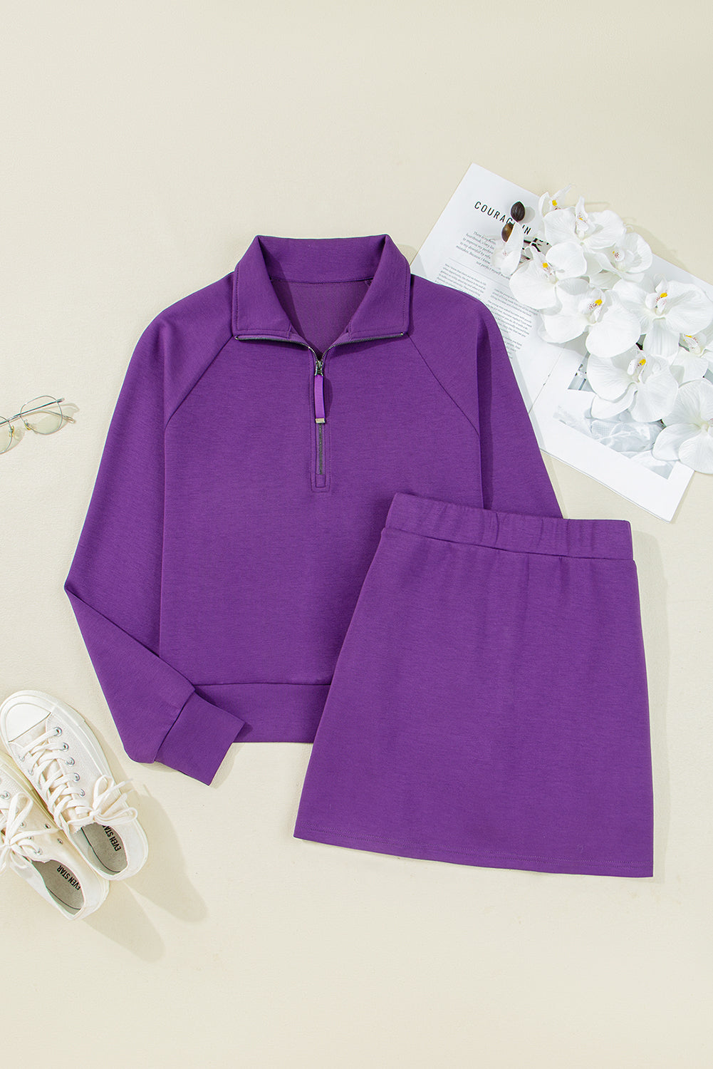 Sporty Pullover Skirt Set August.