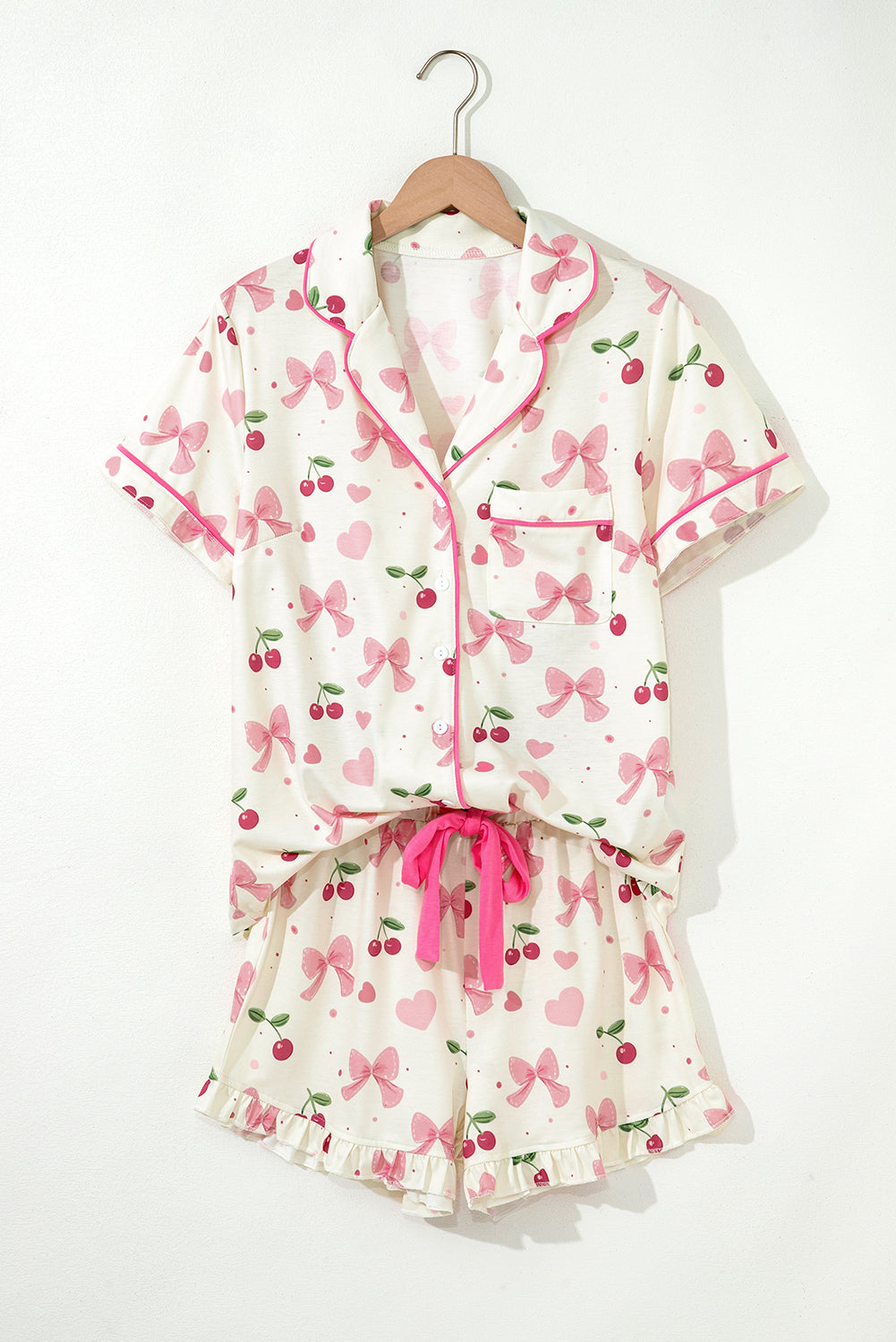 Beige Bow Fruit Pajamas June.