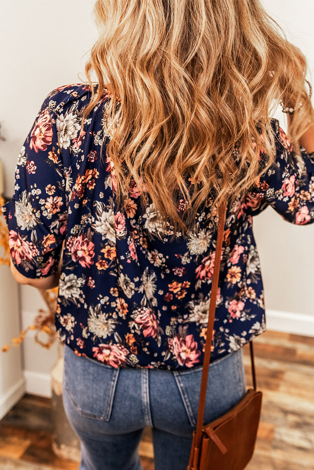 Blue Floral Casual Blouse June.