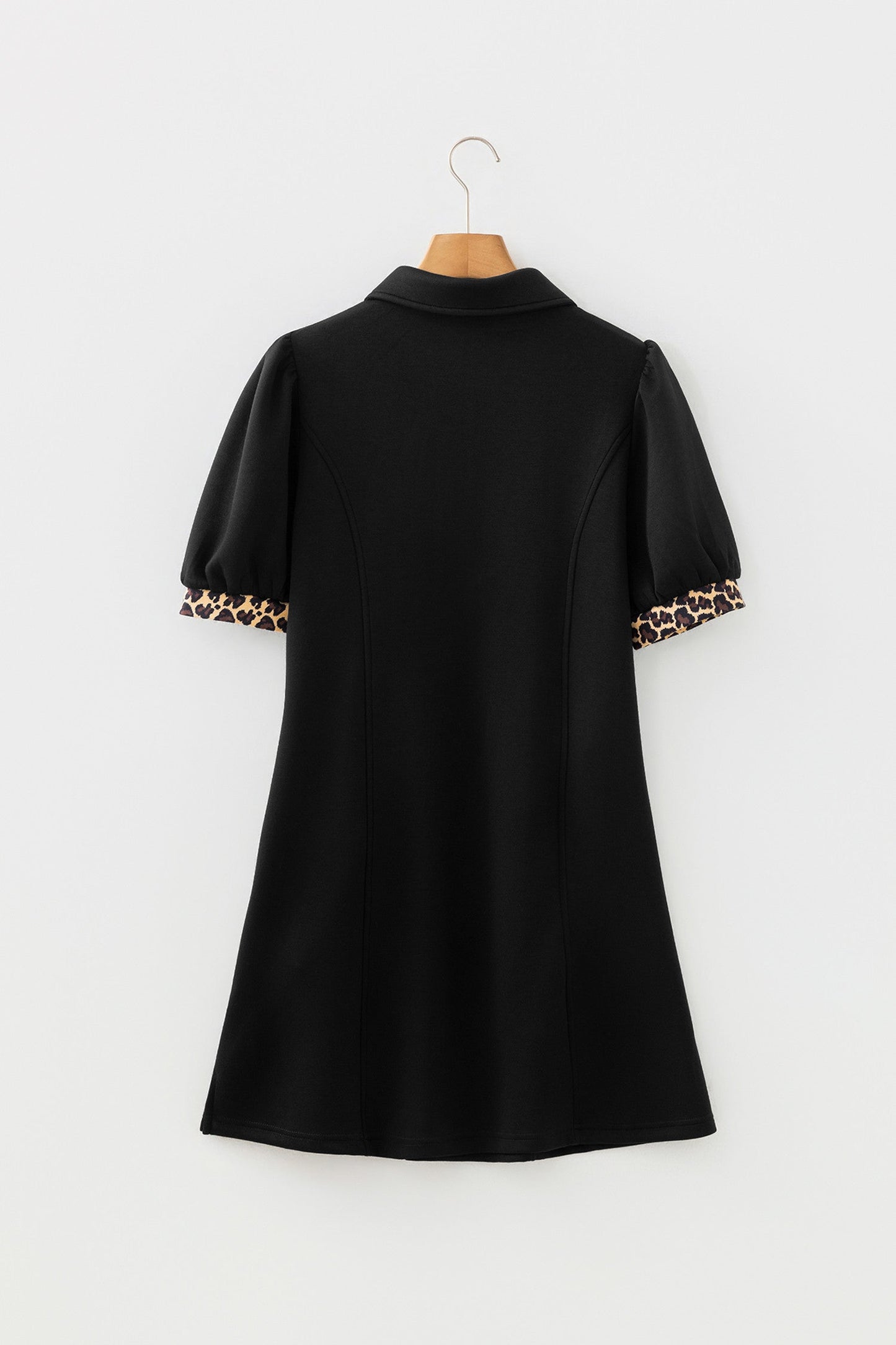 Leopard Patchwork Quarter Zip Mini Dress