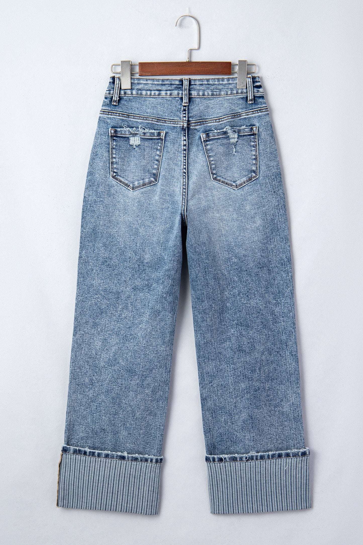 Cuffed Straight Loose Jeans FB
