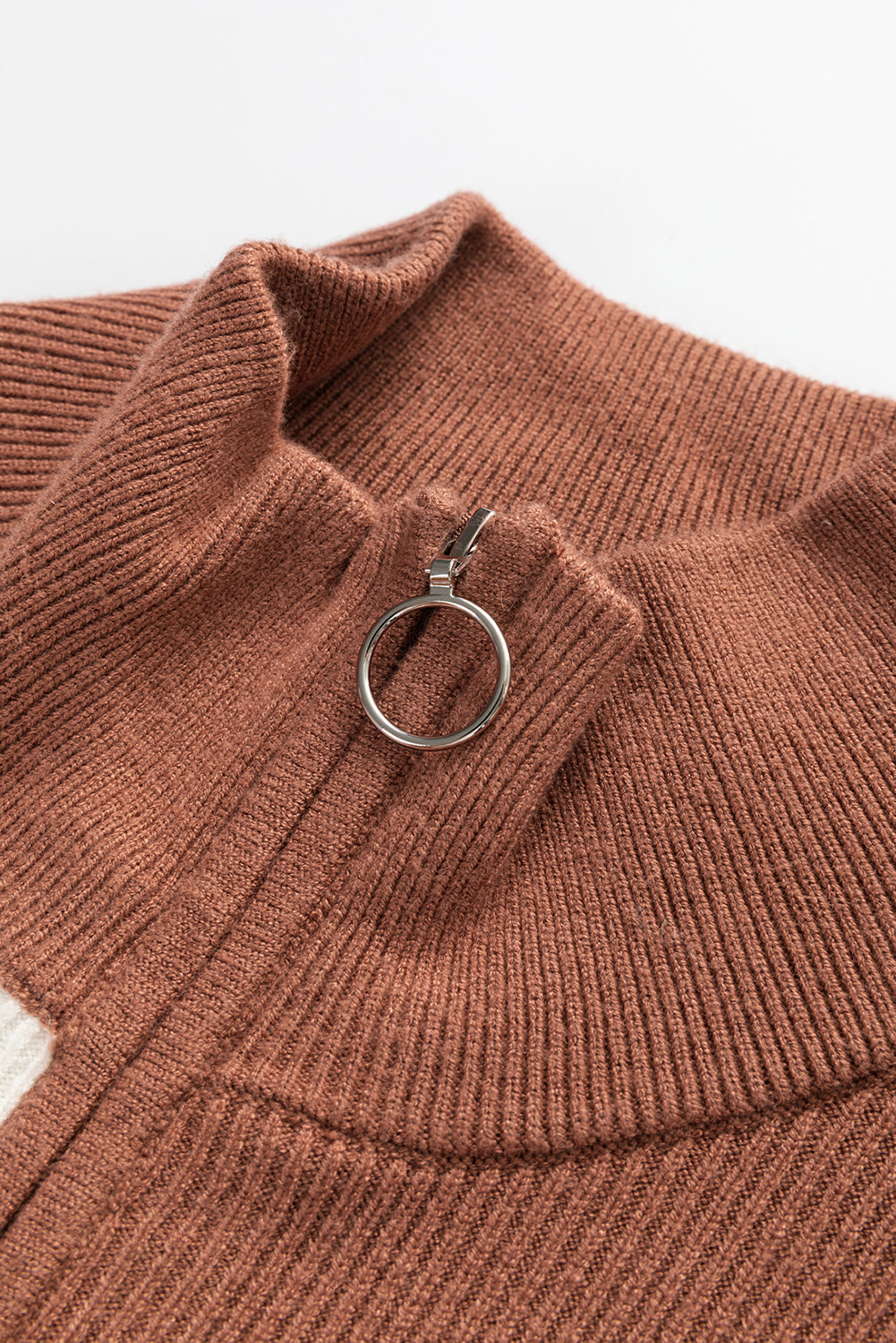 Colorblock Zip Collar Sweater Dress August.