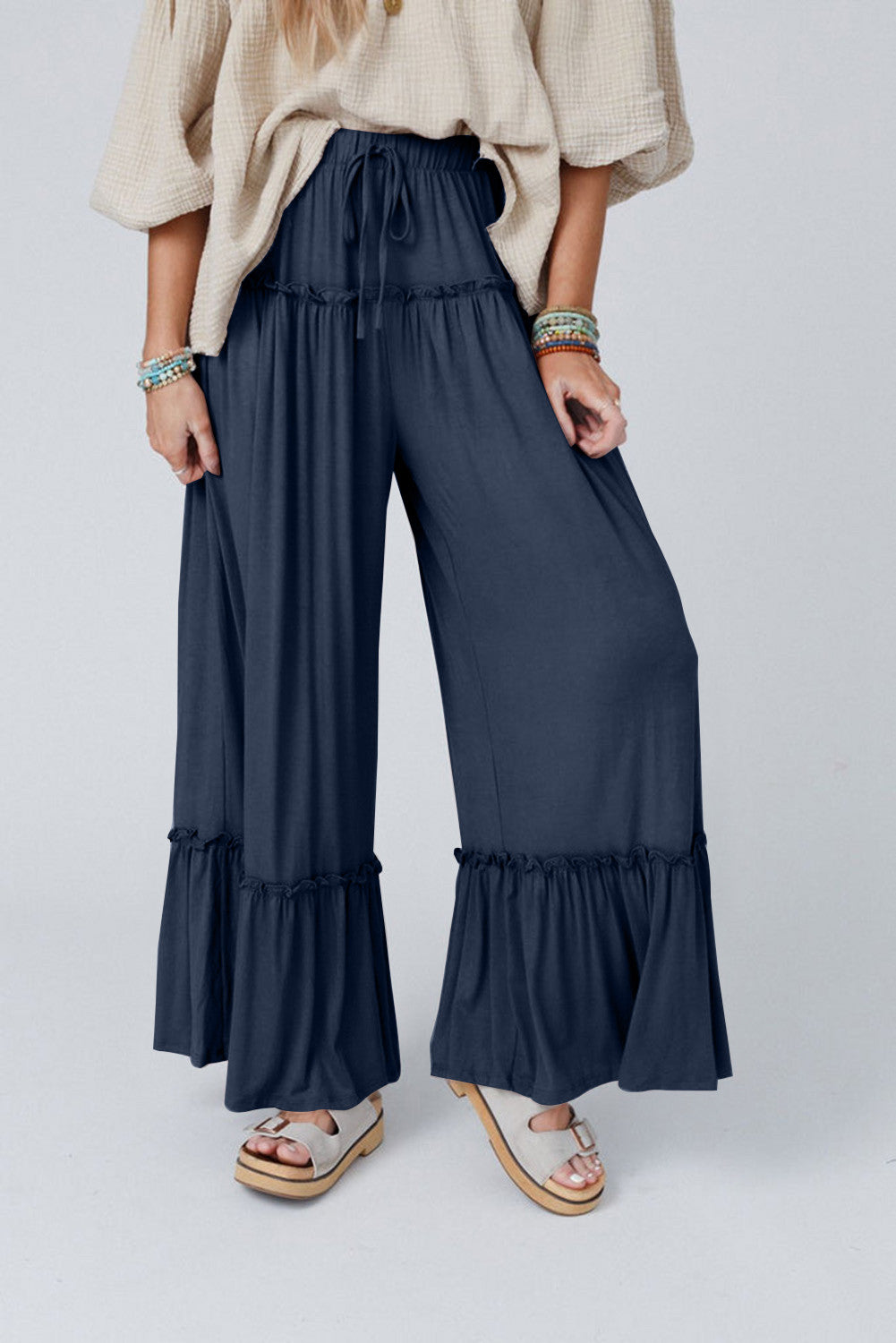 Frilled Drawstring Pants LT