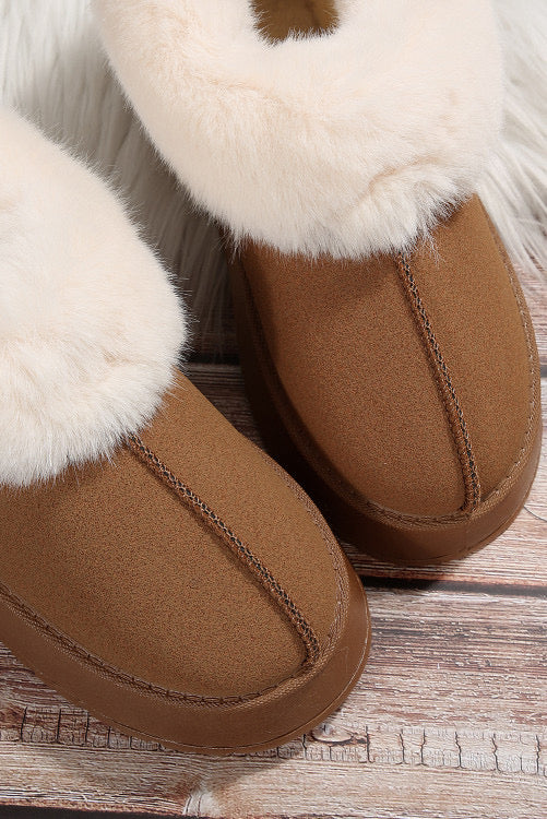 Chestnut Plush Trim Booties INS