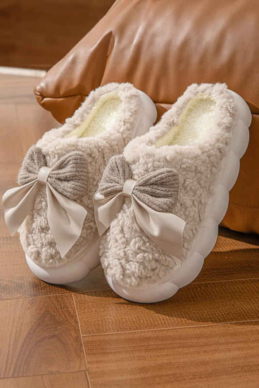 Camel Contrast Bow Slippers INS
