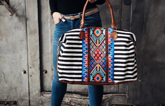 Striped Aztec Weekender Bag INS