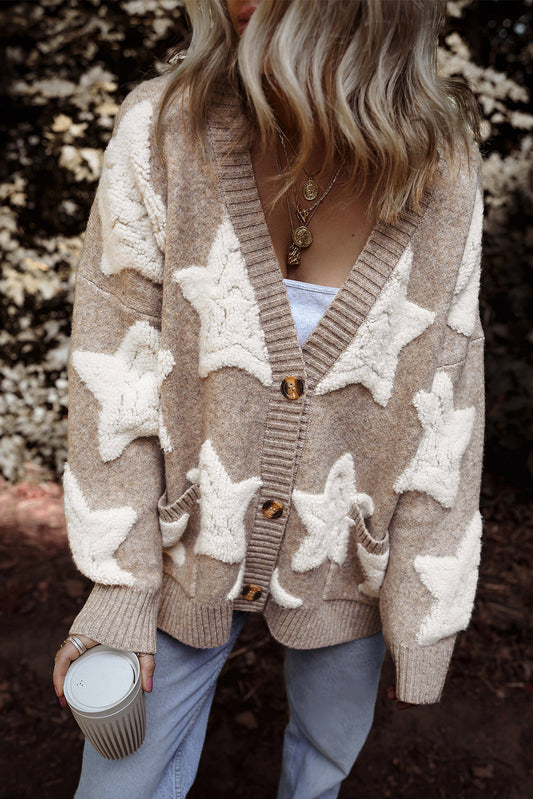 Khaki Sherpa Star Cardigan LT