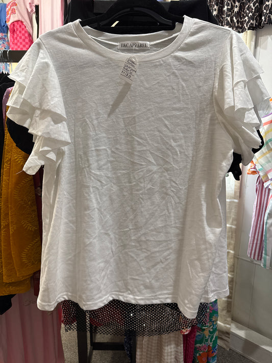 White Layered Ruffle Top INS