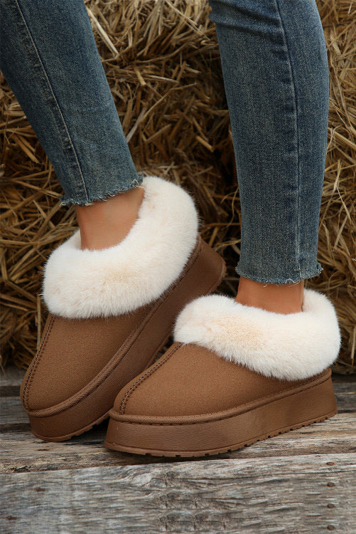 Chestnut Plush Trim Booties INS