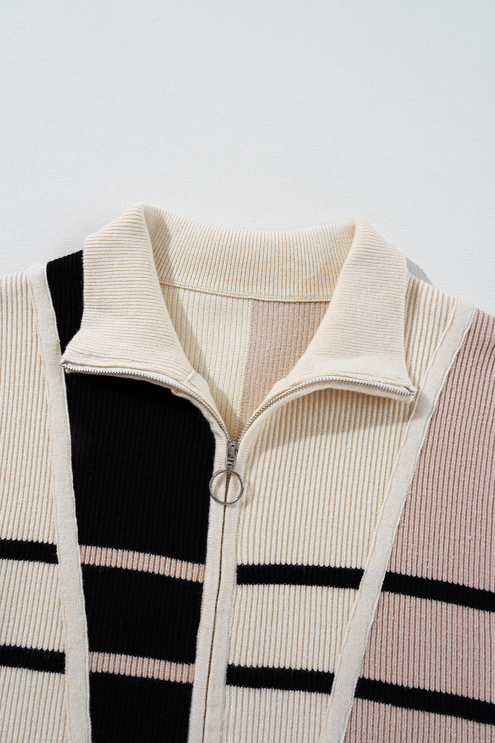 Colorblock Zip Collar Sweater Dress August.